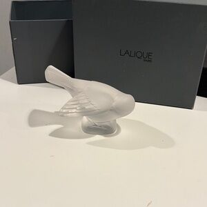 Lalique Chrystal bird with head in wing